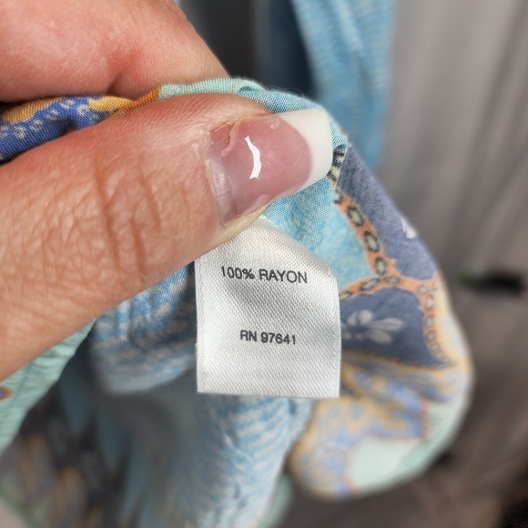 J. Jill Blue Green Shirt Rayon Size Small - Picture 8 of 8